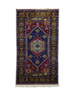 Yahyalı 130x180 cm Blue Hand Knotted Wool Anatolian Carpet