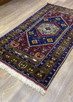 Yahyalı 130x180 cm Blue Hand Knotted Wool Anatolian Carpet - Image 2